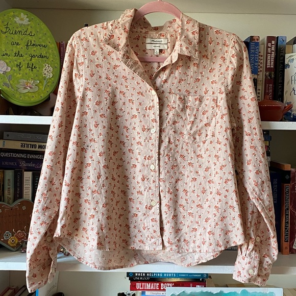 Madewell | Shrunken Ex-Boyfriend Shirt In Baby’s Breath - Picture 2 of 13